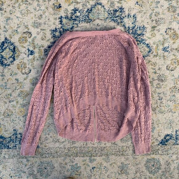Kensie Lace Sweater Pink Size L - Picture 1 of 4